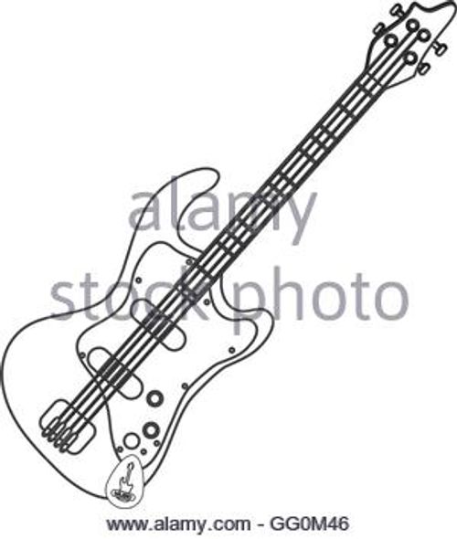300x354 Modern Electric Guitar Outline Stock Vector Art Amp Illustration