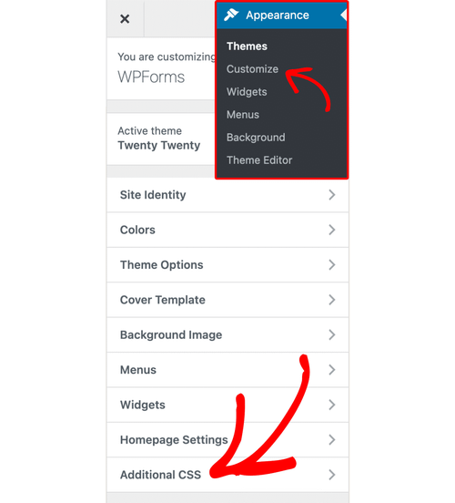 Add additional CSS to the your site.