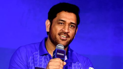 MS Dhoni speaks during an event.(PTI)