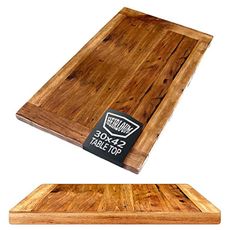 HEIRLOUM Reclaimed Wood Table Top - Rustic Recycled Solid Wooden Piece Perfect for Signs, Counters, Kitchens Table Tops (Reclaimed Wood Tabletop with Breadboard Ends, 30" x 42")