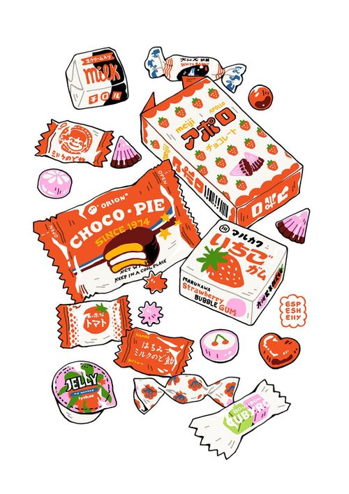 Sticker #sticker Stickers #stickers 3.455 #Market_Illustration #Candy_Drawing #귀여운_음식_그림 #Cocoppa_Wallpaper