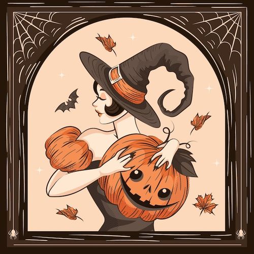 Free Vector hand drawn halloween vintage illustration