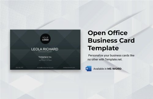 Open Office Business Card Template in Word, Illustrator, Publisher, InDesign - Download | Template.net