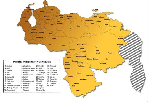 a map showing the number of people in venezuela