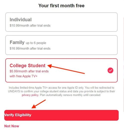 Months Free Apple TV Select Verify Eligibility