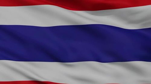 Thailand Flag Waving Southeast Asian Nation National Symbol Patriotism.
