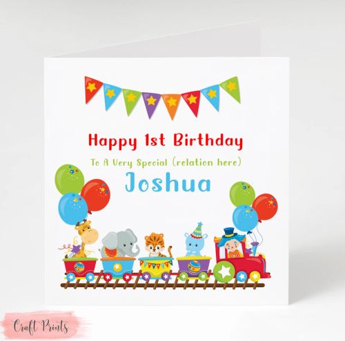 Personalised Boys 1st Birthday Card Son Grandson Boy Nephew Godson Brother