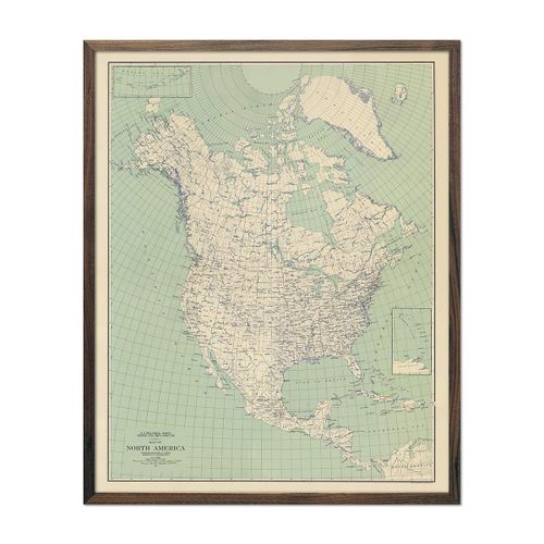 North America 1912 USGS Map Natural - Muir Way - Vintage Map