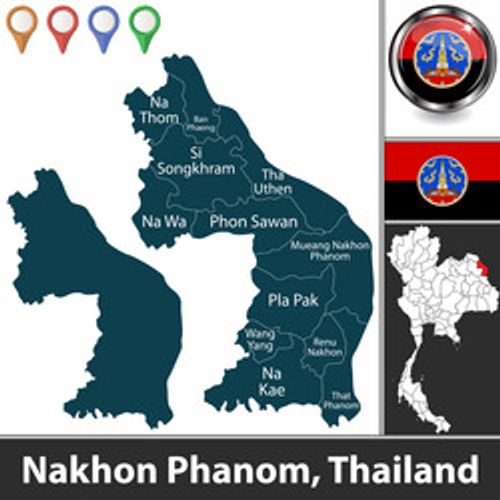 map of nakhon phanom thailand vector