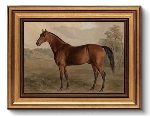 Gold Framed Wall Art Vintage Horse Canvas Art Farmhouse Animals Picture Wall Decor Antique Prints Rustic Paintings Country...