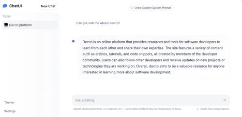 Screeshot of dialog to start chatting