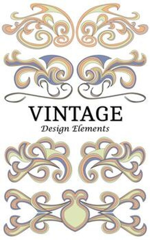 Set of vintage elements for design. Calligraphic floral vector. vector