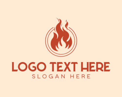 Fire Flame Heating logo design