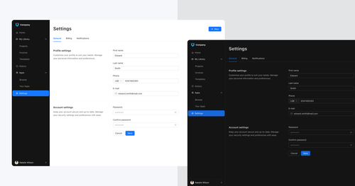 Ant Design Vue for Figma Dashboard Example
