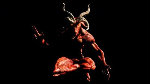 Goat Demon Baphomet VJ Loop - behold to the symbol of hell! Hold your soul or die in fear with this scary and mystical video featuring horned demon. This creature is a mix of goat and human.