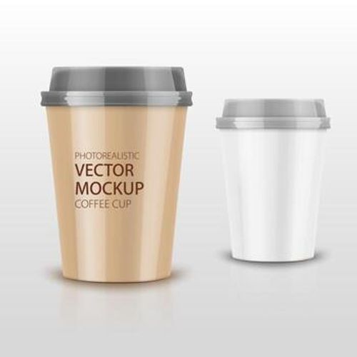 Realistic coffee cup set mockup vector