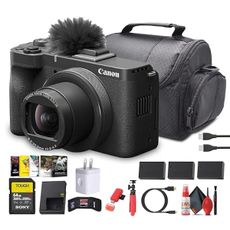 Canon PowerShot V1 4K Vlogging Camera (6390C001) | 1-Inch Sensor | Flip Screen | Face Tracking AF | Compact 4K Content Creation + 64GB Memory Card + Photography Software + 2 x LP-E17 + More (Renewed)