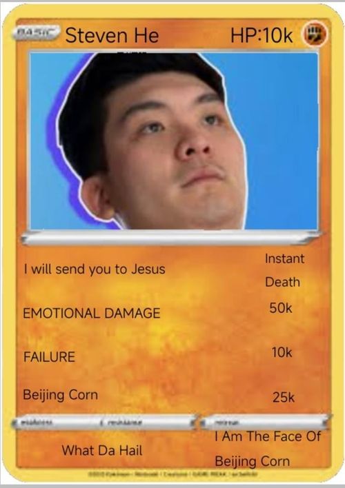 r/StevenHe - I made 2 Steven He pokemon card