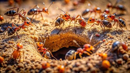 Sonoran Desert Honeypot Ants: Long Exposure Nest Entrance, Arizona