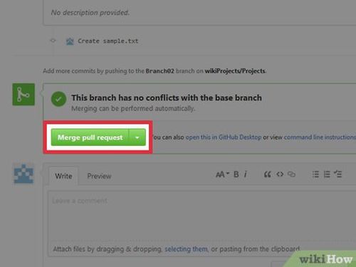 Step 1 Click “Merge Pull Request”.
