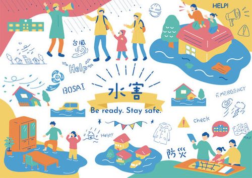 水害、防災イラスト素材集