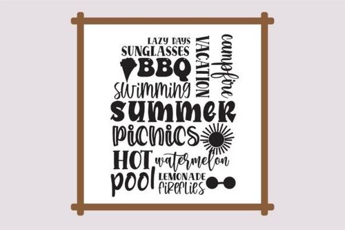 Summer Days SVG Word Art Design Graphic Crafts By Creative Design