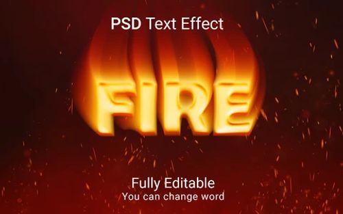 PSD Fire Font Style Effect
