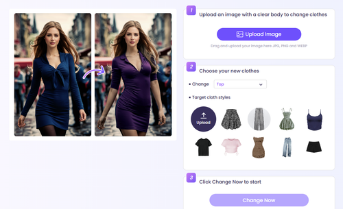Best Online Free AI Clothes Changer: Vidnoz AI Clothes Changer