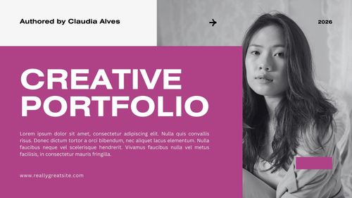 Pink and White Modern Creative Portfolio Presentation