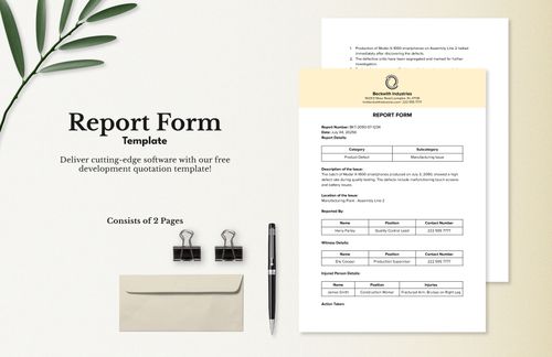 Report Form Template in Word, PDF, Google Docs - Download | Template.net