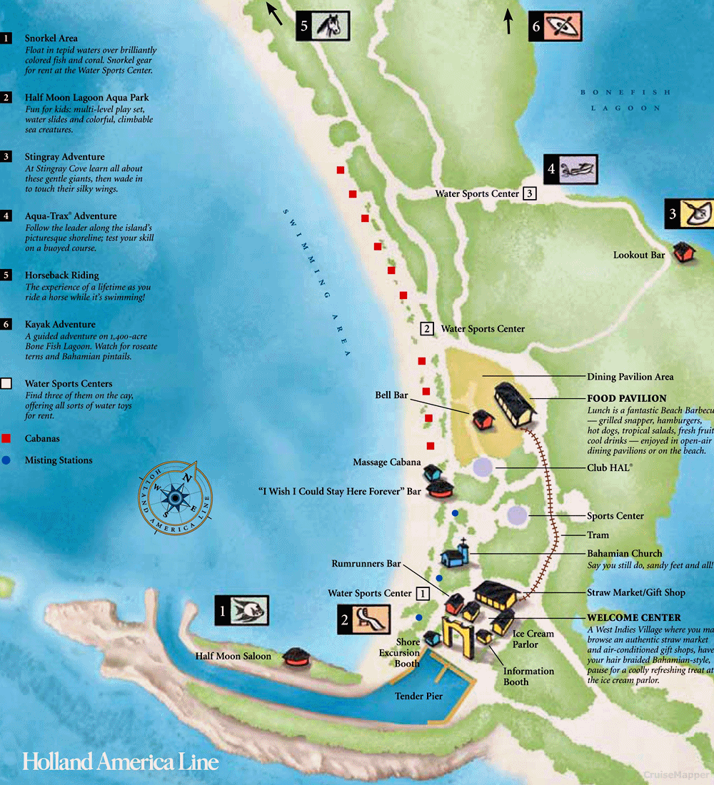 35 Half Moon Cay Cabana Map - Maps Database Source