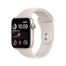 Apple Watch SE (2nd Gen) (GPS, 44mm) - Starlight Aluminum Case with Starlight Sport Band, M/L (Renewed)