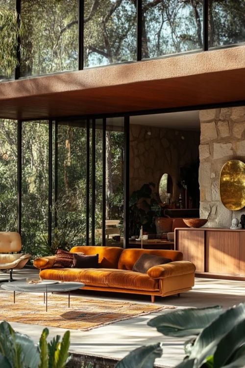 Mid century modern beach house exterior inspired by global design trends and natural elements