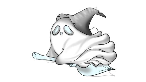 Step 3: Shading and coloring the ghost to give it a more 3D appearance