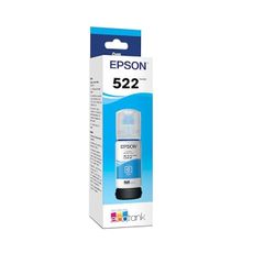 Epson 522 EcoTank Ink Ultra-high Capacity Bottle Cyan (T522220-S) Works with EcoTank ET-2400, ET-2720, ET-2800, ET-2803, ET-2840, ET-4700, ET-4800, ET-4810