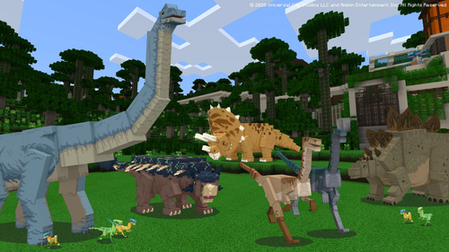 Minecraft Jurassic World, one of the best dinosaur games.