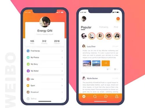 Weibo UI Redesign app design ios iphonex uikit weibo