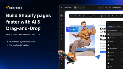 Build Shopify pages faster with AI & Drag-and-Drop
