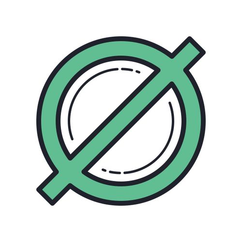 color hand drawn style null symbol icon