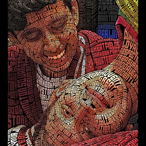 Word art design with the title 'Typography Portrait'