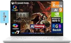 ASUS ROG Zephyrus Gaming Laptop 14" 120Hz OLED 2.8K 500 nits DCI-P3 100% (AMD Ryzen AI 9 HX 370, GeForce RTX 5070 Ti 12GB, 32GB LPDDR5X, 1TB SSD, Copilot, WiFi 7, RGB KB, Win11Pro) w/DKZ USB Hub