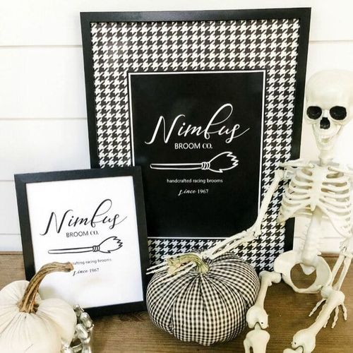 Printable Halloween Decorations by Tatertots & Jello with Nimbus Broom Company Halloween printable