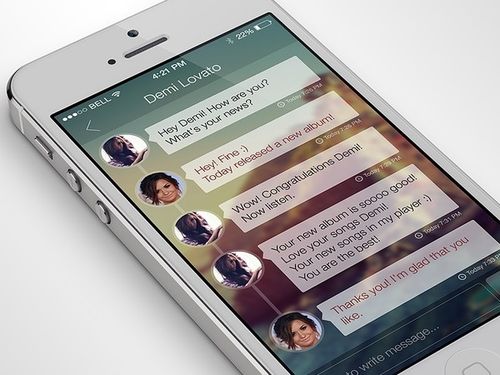 iPhone Chat App #dribbble #ux #ramotion #ios7 #design #application #ui #iphone #behance #app #inteface #gui