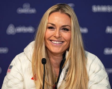 Lindsey Vonn smiling during a US ski team press conference