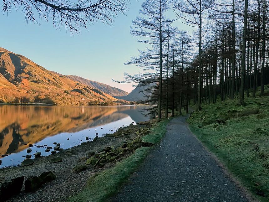 Flat lakeside path at Buttermere