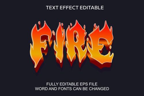 3D Fire Text Effect Vector Image