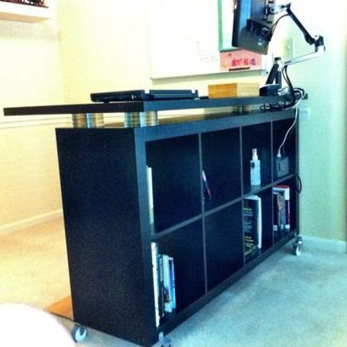 DIY IKEA Standing Desk with CD Recycling Bonus