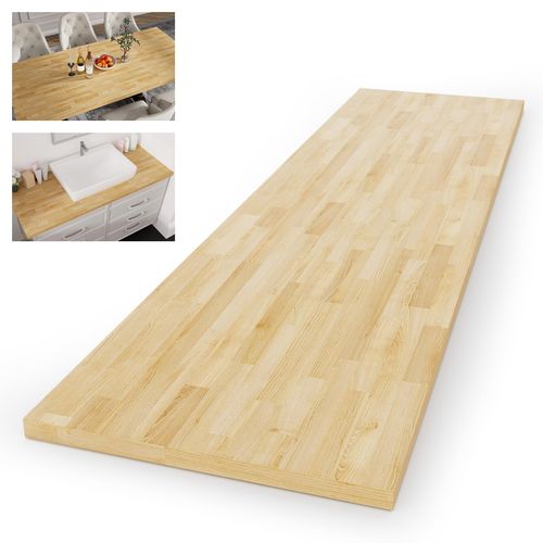 Butcher Block Countertop Wood Tabletop - Premium 2.98ft, 35.76"x25"x1.5" Solid Hardwood Plank for DIY Kitchen Island, Coun...