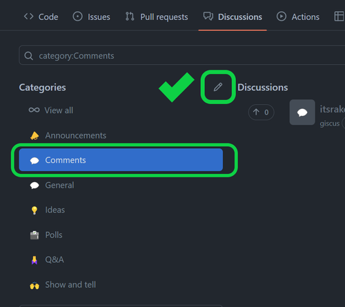 Creating a discussion category