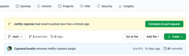 screenshot of pull request banner on GitHub